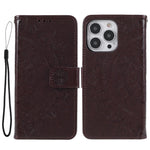 Mandala Totem Pattern Imprinted PU Leather Wallet Magnetic Flip Cover with Hand Strap for iPhone 13 Pro 6.1 inch