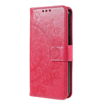 Anti-Scratch Imprinted Mandala Totem Pattern Leather Wallet Flip Protective Case Cover with Strap for iPhone 13 Pro Max 6.7 inch