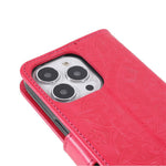 Anti-Scratch Imprinted Mandala Totem Pattern Leather Wallet Flip Protective Case Cover with Strap for iPhone 13 Pro Max 6.7 inch
