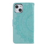 Stylish Imprinted Mandala Totem Pattern PU Leather Shockproof Flip Magnetic Case with Strap for iPhone 13 6.1 inch