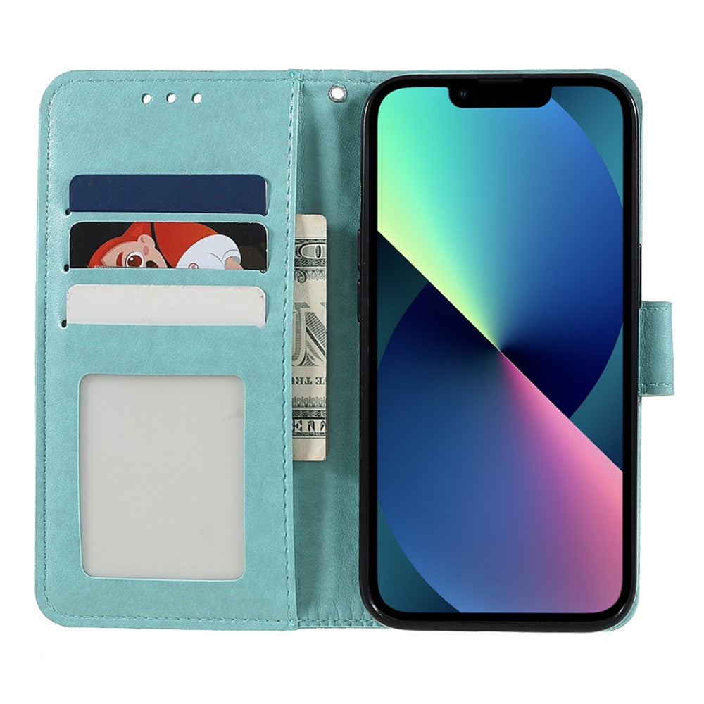 Stylish Imprinted Mandala Totem Pattern PU Leather Shockproof Flip Magnetic Case with Strap for iPhone 13 6.1 inch
