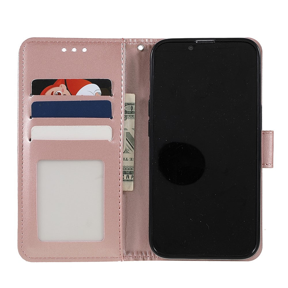 Imprinted Mandala Totem Pattern PU Leather Wallet Cover Slim Magnetic Shockproof Flip Case with Strap for iPhone 13 mini 5.4 inch