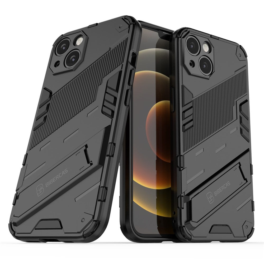 Kickstand Hybrid Dobbeltlags Hard PC Blød TPU Stødabsorberende Beskyttelsescover til iPhone 13 6.1 tommer