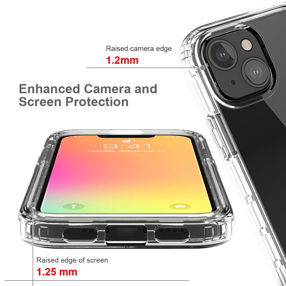Fallskyddande transparent tonad färg klar TPU + PC-baksida för iPhone 13 mini 5,4 tum