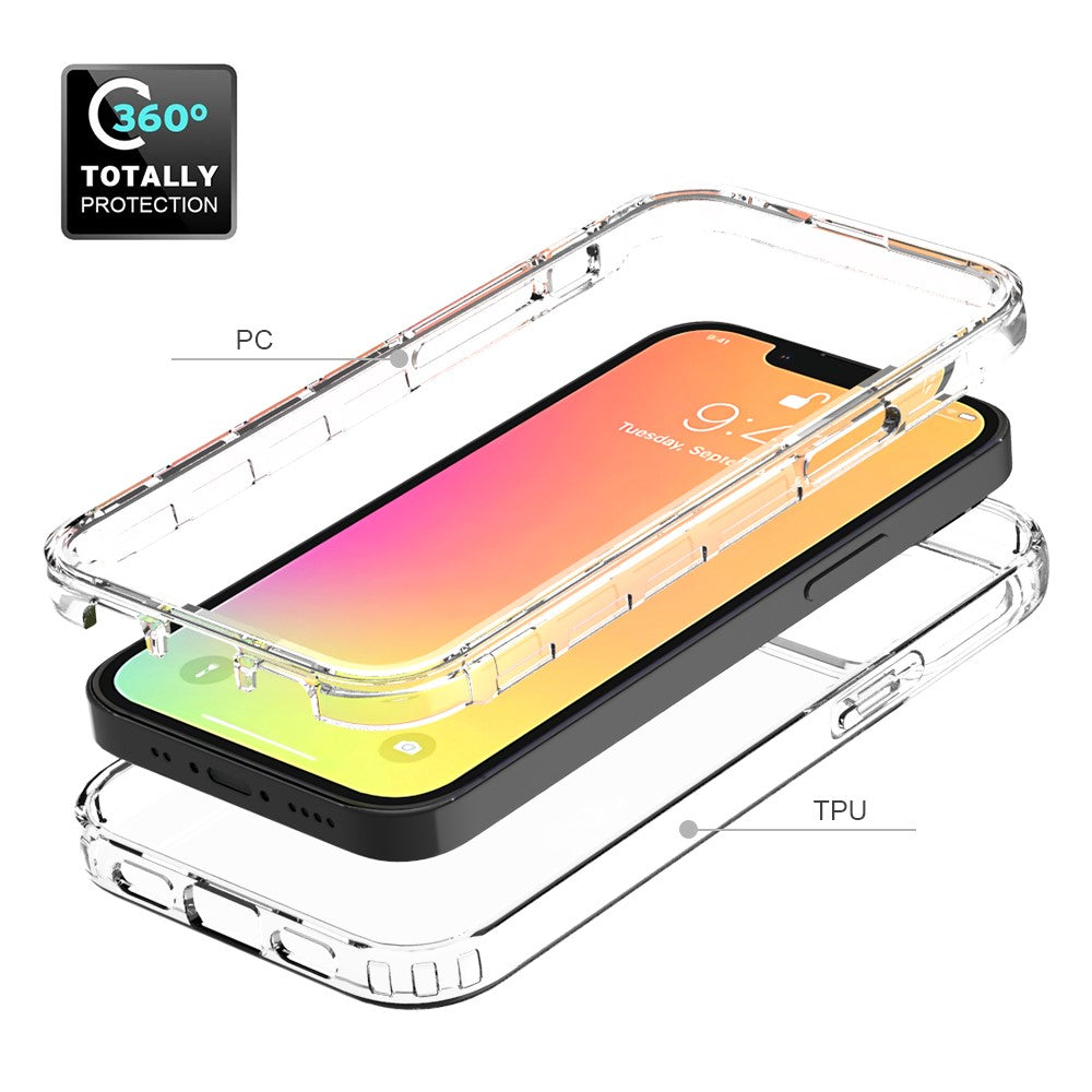 Fallskyddande transparent tonad färg klar TPU + PC-baksida för iPhone 13 mini 5,4 tum