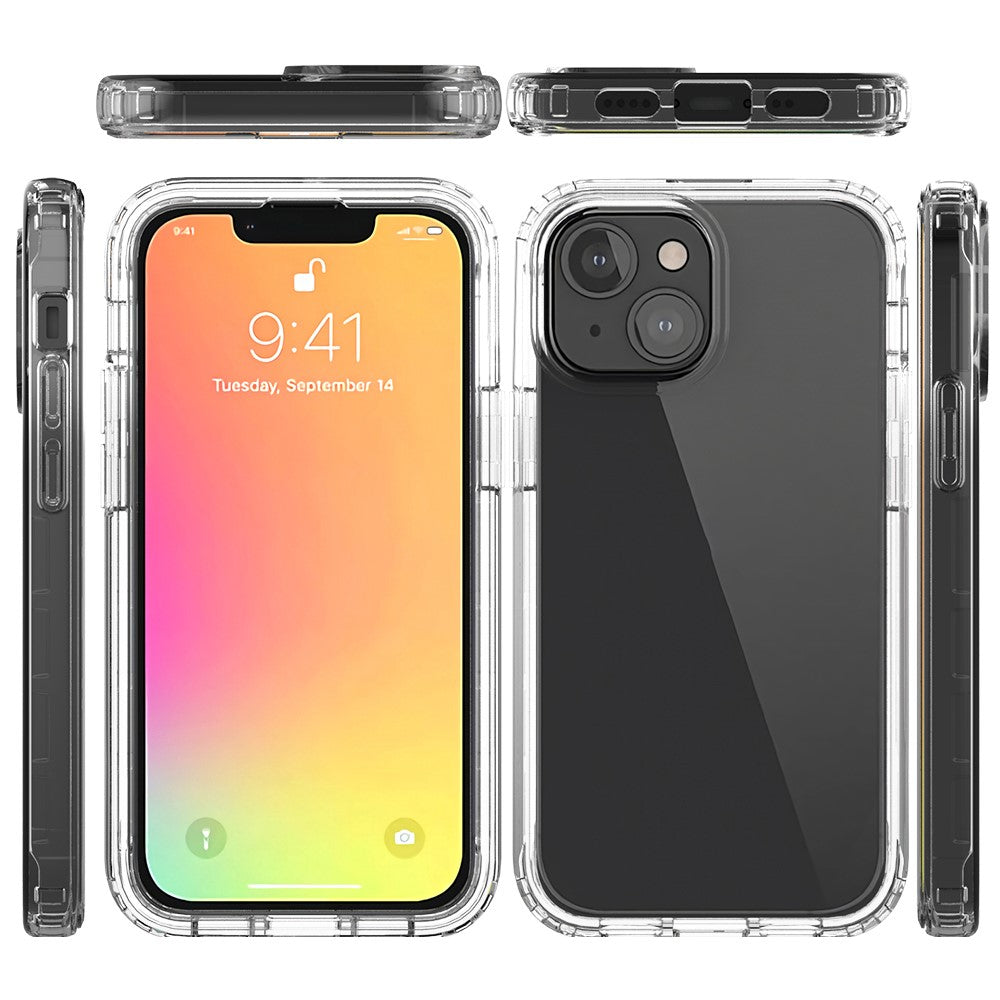 Fallskyddande transparent tonad färg klar TPU + PC-baksida för iPhone 13 mini 5,4 tum