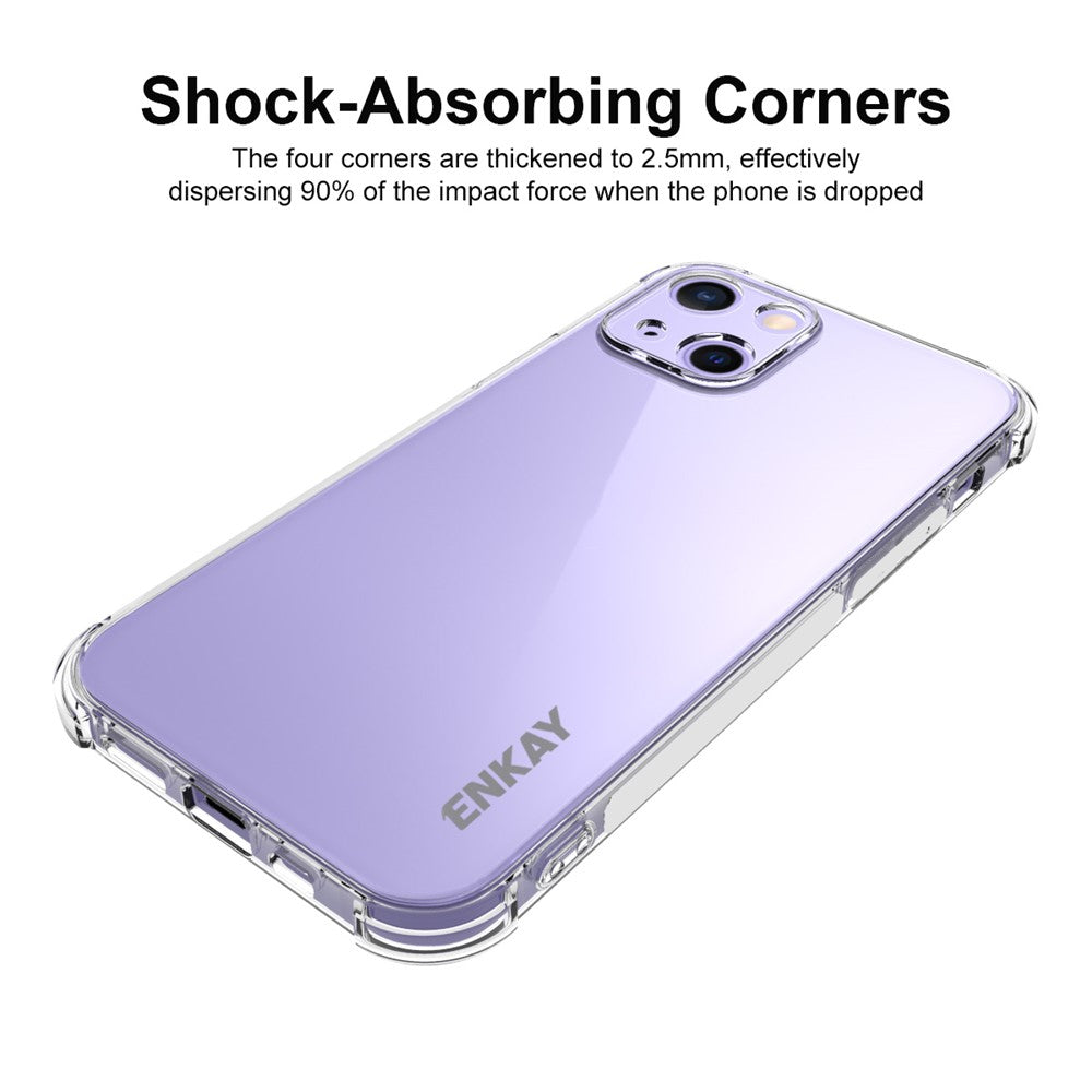 ENKAY HAT PRINCE Flexible Transparent TPU Cover Case with Anti-slip Strip on the Side for iPhone 13 mini 5.4 inch