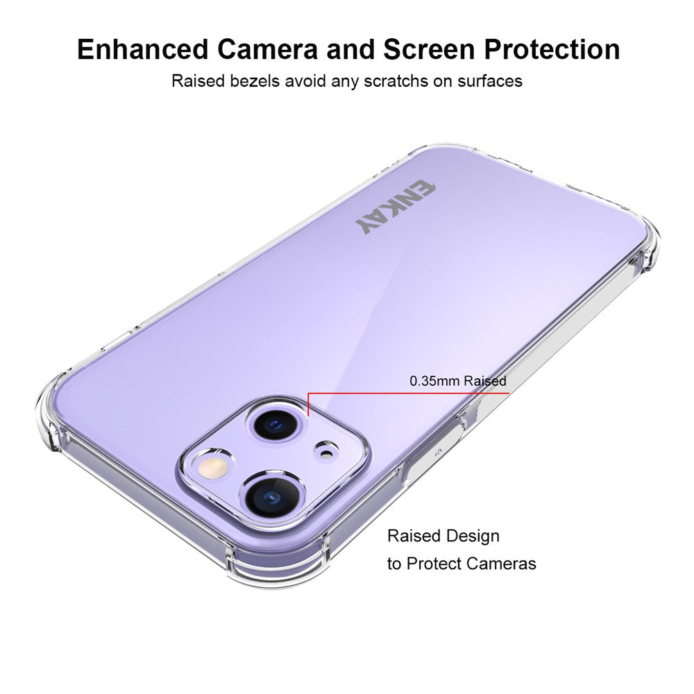 ENKAY HAT PRINCE Flexible Transparent TPU Cover Case with Anti-slip Strip on the Side for iPhone 13 mini 5.4 inch