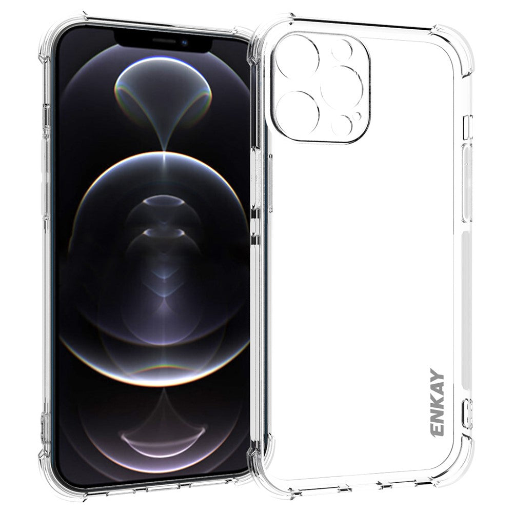 ENKAY HAT PRINCE Anti-Drop Ultra Clear TPU-skal med halkfri remsa på sidan för iPhone 13 Pro Max 6,7 tum