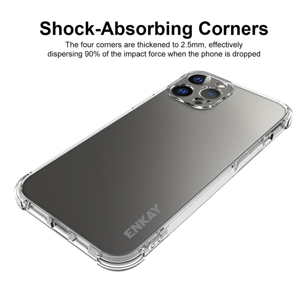 ENKAY HAT PRINCE Anti-Drop Ultra Clear TPU-skal med halkfri remsa på sidan för iPhone 13 Pro Max 6,7 tum