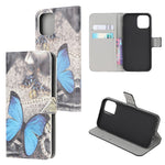 Stand Flip Pattern Printing Design Soft PU Leather Magnetic Closure Wallet Case for iPhone 13 mini 5.4 inch