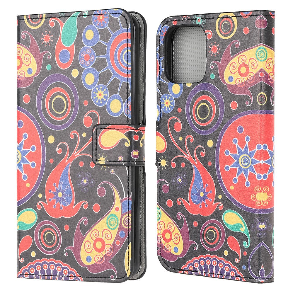 Stand Flip Pattern Printing Design Soft PU Leather Magnetic Closure Wallet Case for iPhone 13 mini 5.4 inch
