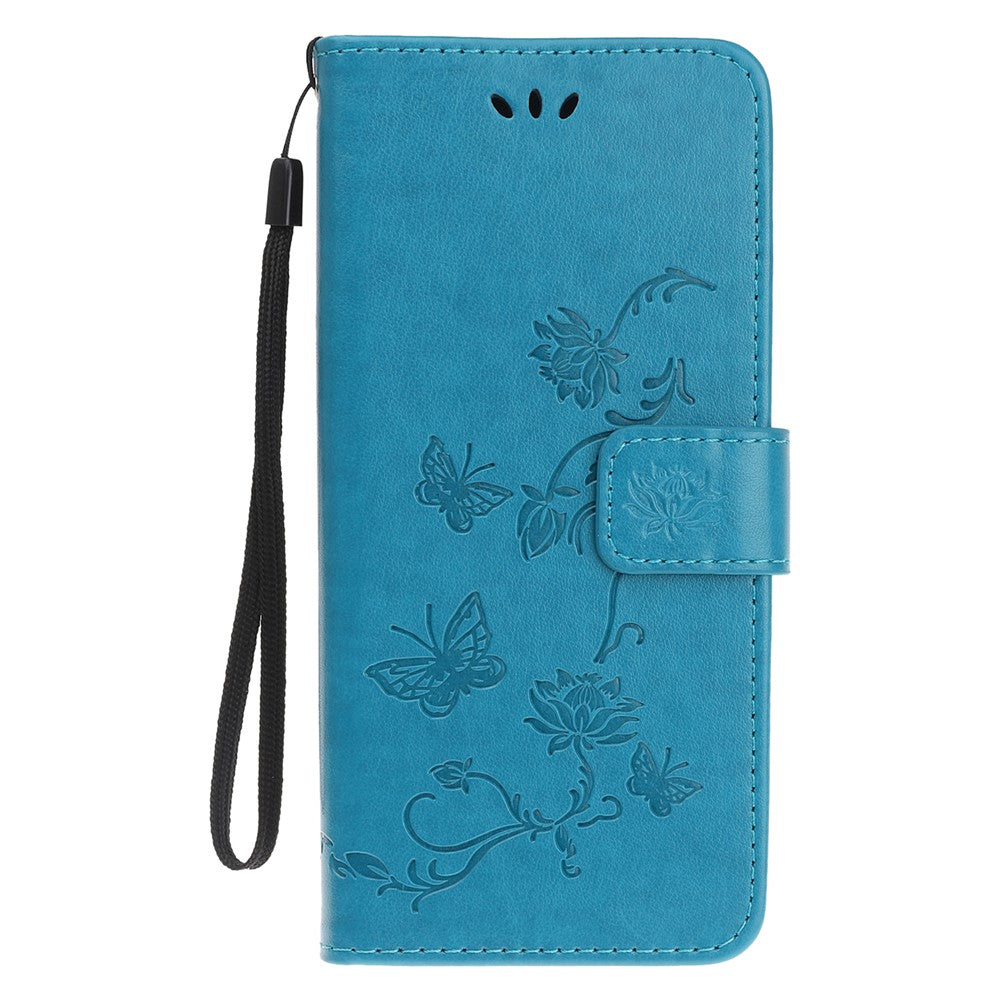Præget sommerfugleblomst læderetui med stander og pung til iPhone 13 mini 5.4 tommer