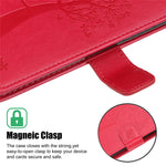 Wallet Stand Leather Case with Owl and Tree Imprinted for iPhone 13 mini 5.4 inch