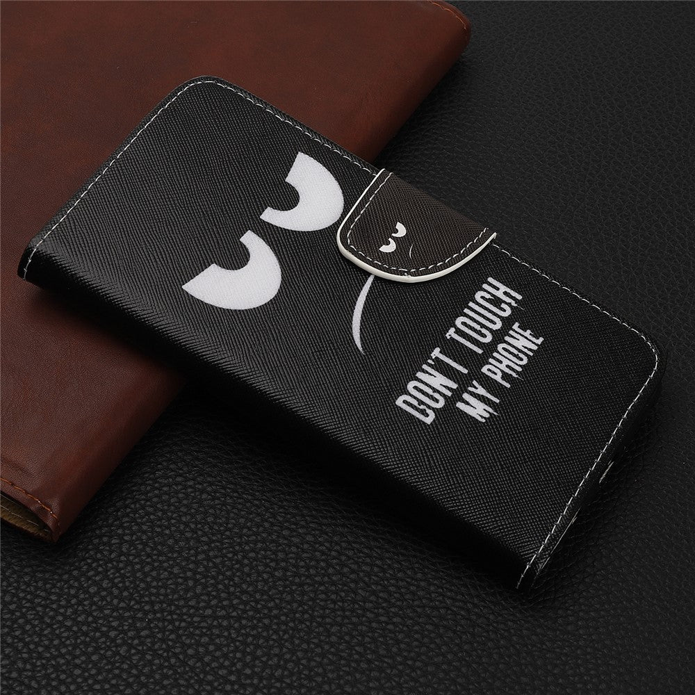 Cross Texture Pattern Printing Wallet Stand Leather Case Protector for iPhone 13 mini 5.4 inch