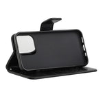 Plånboksfodral i läder med ugglaträd och prägel till iPhone 13 6,1 tum