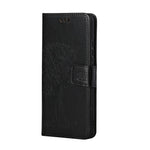 Plånboksfodral i läder med ugglaträd och prägel till iPhone 13 6,1 tum