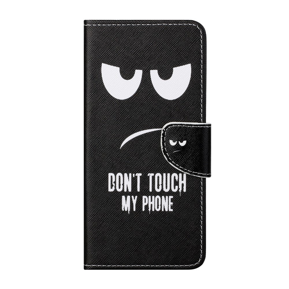 Pattern Printing Cross Texture Leather Case Wallet Stand Shell for iPhone 13 6.1 inch