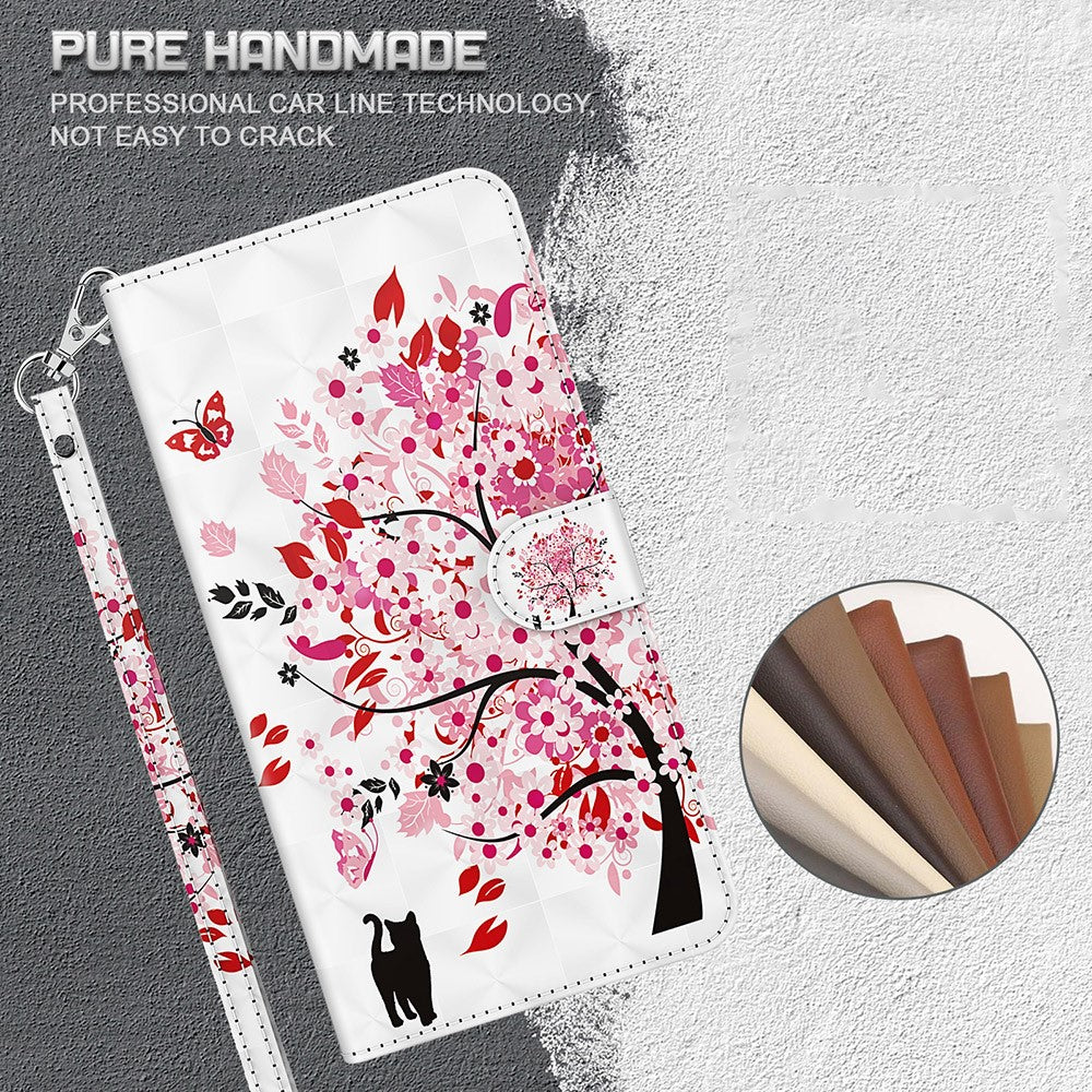 Cool 3D Pattern Printing PU Leather Magnetic Clasp Shockproof Stand Flip Cover with Strap for iPhone 13 mini 5.4 inch