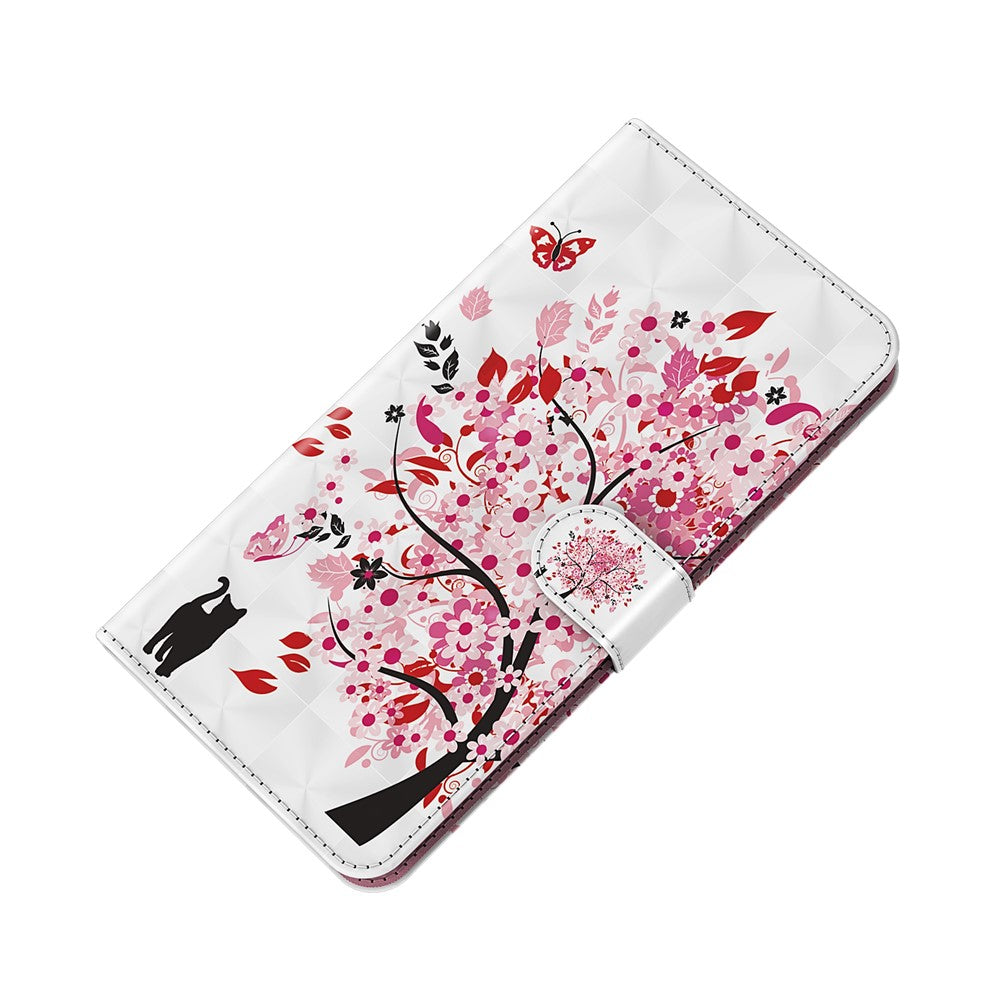 Cool 3D Pattern Printing PU Leather Magnetic Clasp Shockproof Stand Flip Cover with Strap for iPhone 13 mini 5.4 inch