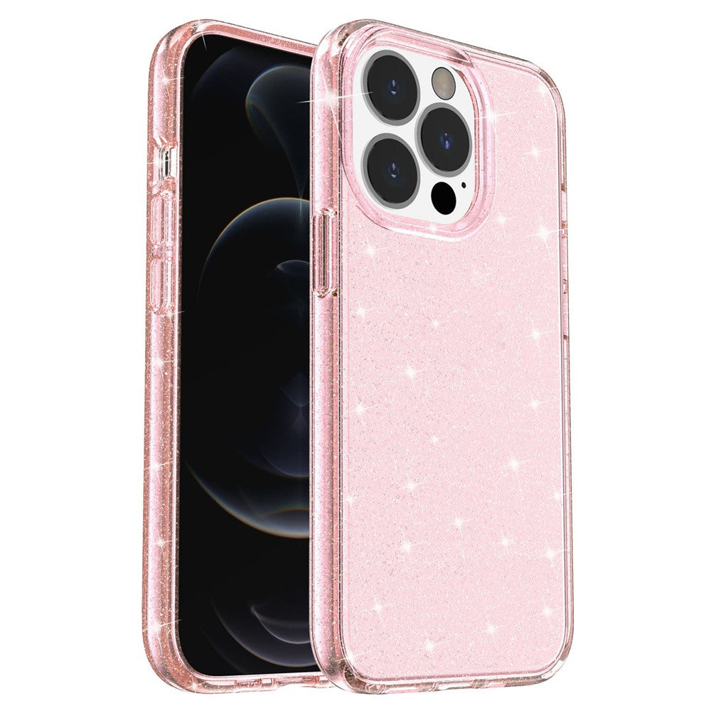 Glitter Bling Powder Phone Case for iPhone 13 Pro Max 6.7 inch, Soft TPU + PC Shockproof Scratch-resistant Cover