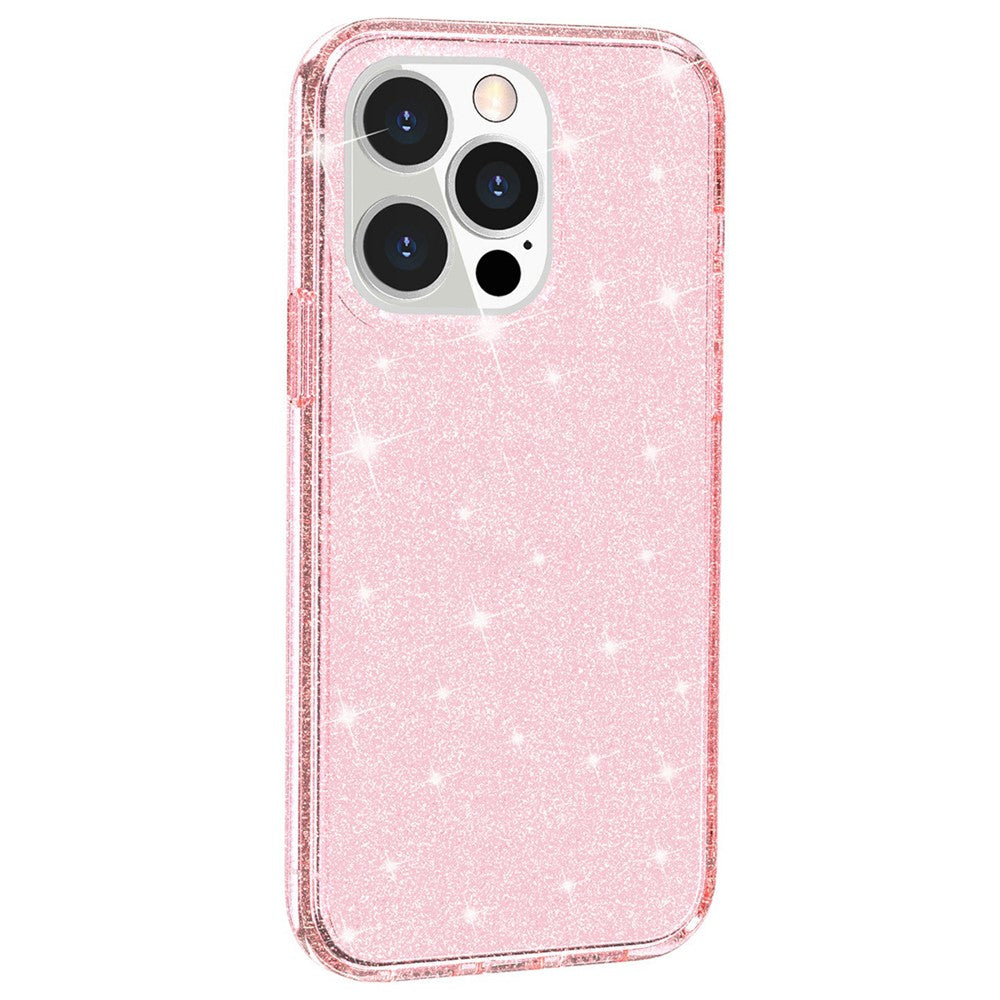 Glitter Bling Powder Phone Case for iPhone 13 Pro Max 6.7 inch, Soft TPU + PC Shockproof Scratch-resistant Cover