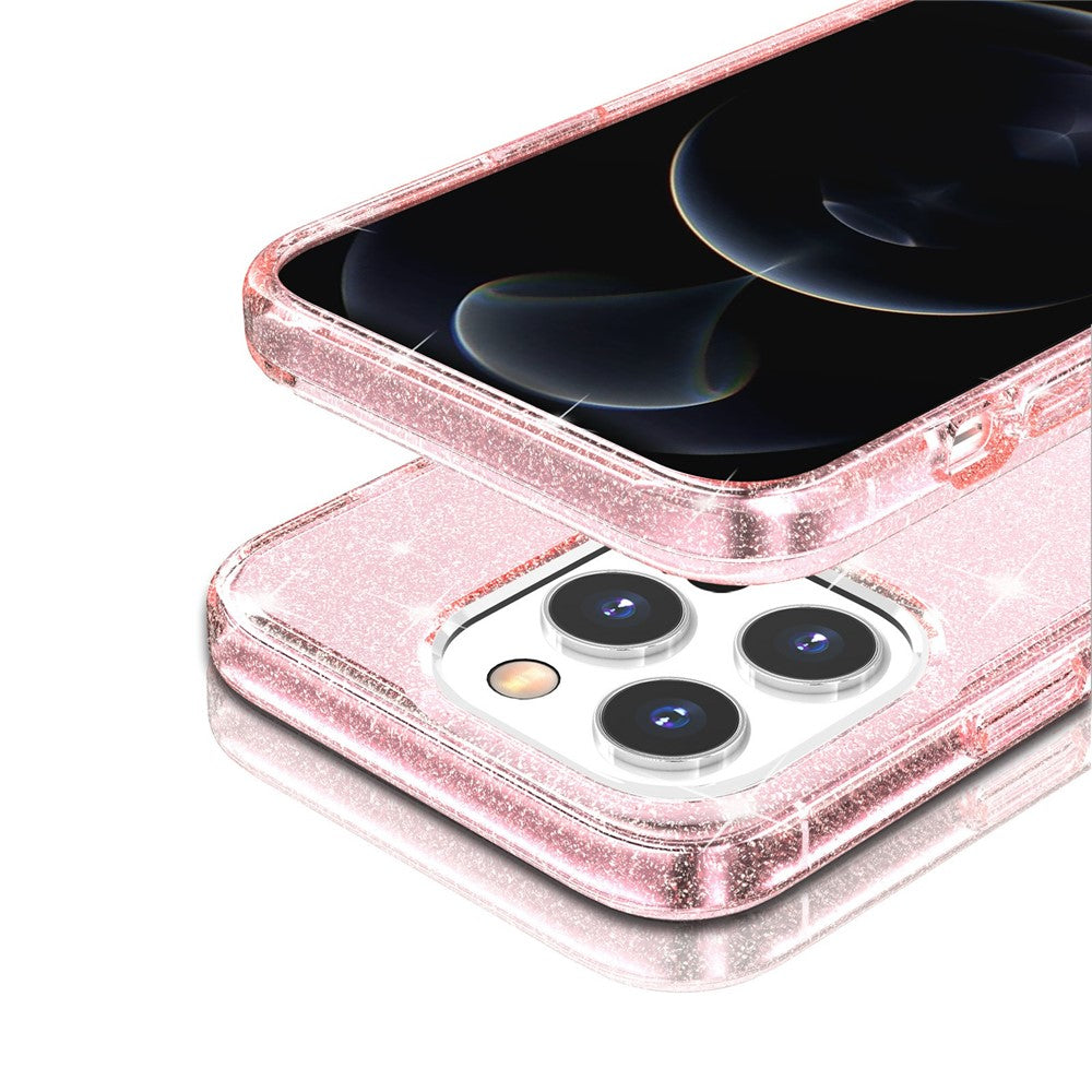Glitter Bling Powder Phone Case for iPhone 13 Pro Max 6.7 inch, Soft TPU + PC Shockproof Scratch-resistant Cover