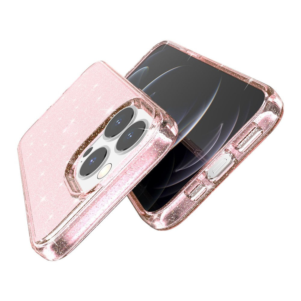 Glitter Bling Powder Phone Case for iPhone 13 Pro Max 6.7 inch, Soft TPU + PC Shockproof Scratch-resistant Cover