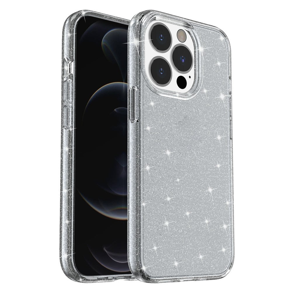 Glitter Bling Powder Phone Case for iPhone 13 Pro Max 6.7 inch, Soft TPU + PC Shockproof Scratch-resistant Cover