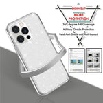 For iPhone 13 Pro Clear Bling Sparkly Powder Glitter Shiny Soft TPU + Hard PC Back Cover