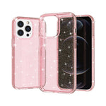 For iPhone 13 Pro Clear Bling Sparkly Powder Glitter Shiny Soft TPU + Hard PC Back Cover