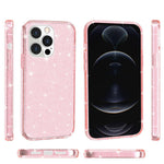 For iPhone 13 Pro Clear Bling Sparkly Powder Glitter Shiny Soft TPU + Hard PC Back Cover