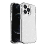 For iPhone 13 Pro Clear Bling Sparkly Powder Glitter Shiny Soft TPU + Hard PC Back Cover