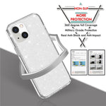 For iPhone 13 mini 5.4 inch Glittery Powder Design Back Cover Soft TPU + Hard PC Drop Protection Phone Case
