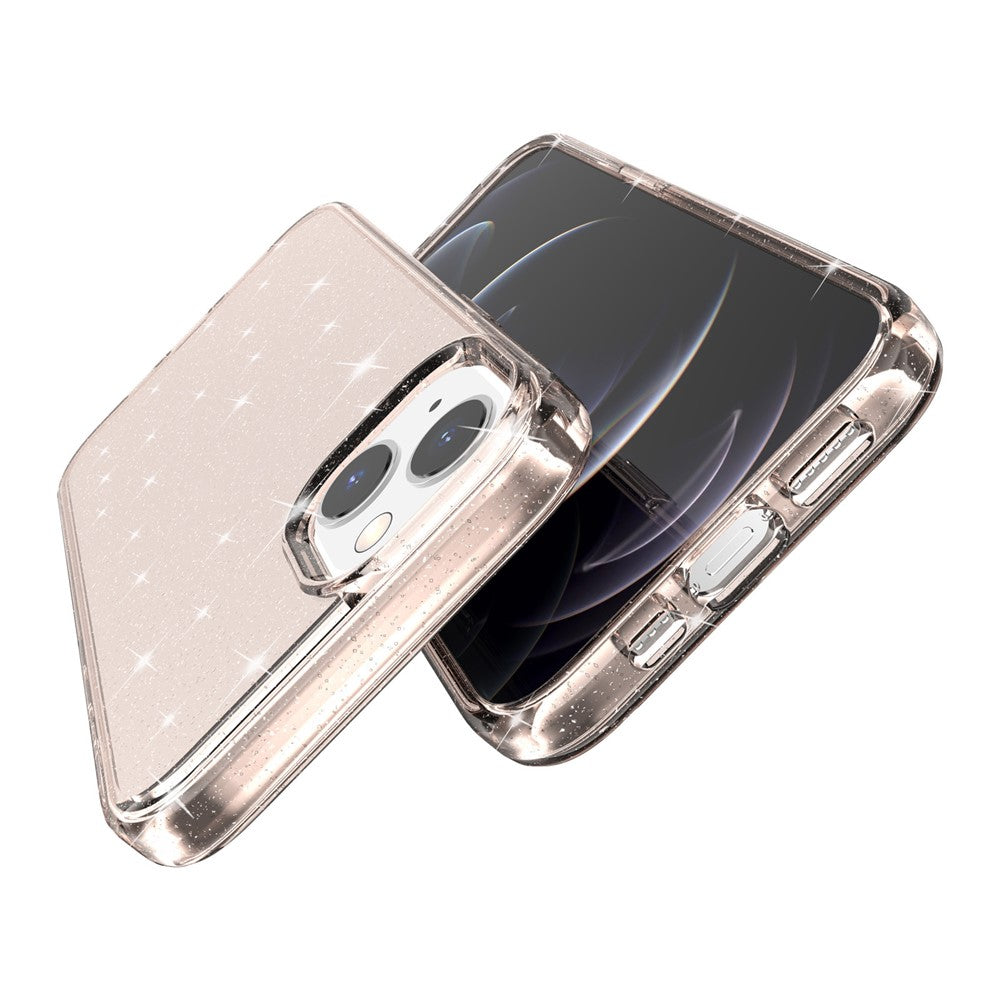For iPhone 13 mini 5.4 inch Glittery Powder Design Back Cover Soft TPU + Hard PC Drop Protection Phone Case
