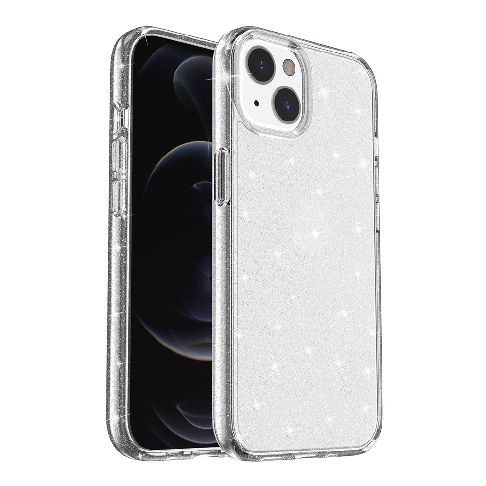 For iPhone 13 mini 5.4 inch Glittery Powder Design Back Cover Soft TPU + Hard PC Drop Protection Phone Case