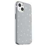 For iPhone 13 6.1 inch Clear Glitter Design Phone Case Soft TPU Bumper + Hard PC Shockproof Protective Back Cover