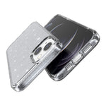 For iPhone 13 6.1 inch Clear Glitter Design Phone Case Soft TPU Bumper + Hard PC Shockproof Protective Back Cover