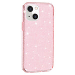 For iPhone 13 6.1 inch Clear Glitter Design Phone Case Soft TPU Bumper + Hard PC Shockproof Protective Back Cover