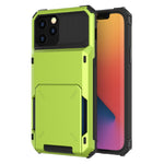 Flip Design Card Holder TPU+PC Hybrid Anti-fall Case Phone Cover for iPhone 13 mini 5.4 inch
