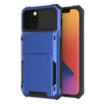 Flip Design Card Holder TPU+PC Hybrid Anti-fall Case Phone Cover for iPhone 13 mini 5.4 inch