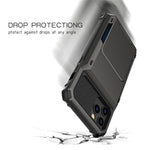 Drop-resistant Flip Design Card Holder TPU+PC Hybrid Case Cover for iPhone 13 6.1 inch
