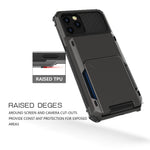 Drop-resistant Flip Design Card Holder TPU+PC Hybrid Case Cover for iPhone 13 6.1 inch