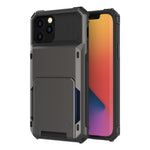 Drop-resistant Flip Design Card Holder TPU+PC Hybrid Case Cover for iPhone 13 6.1 inch