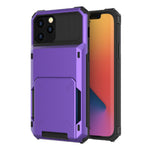 Drop-resistant Flip Design Card Holder TPU+PC Hybrid Case Cover for iPhone 13 6.1 inch