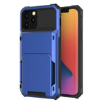 Drop-resistant Flip Design Card Holder TPU+PC Hybrid Case Cover for iPhone 13 6.1 inch