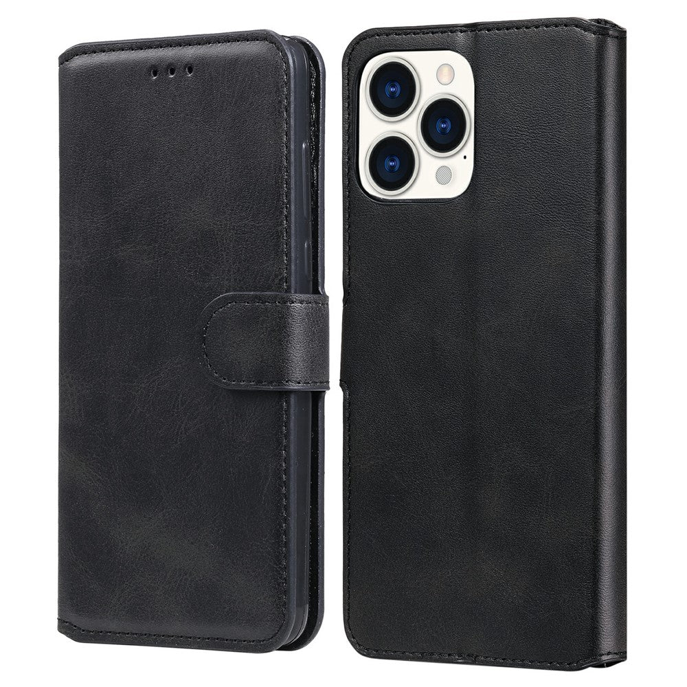 Anti-drop Stand Design Leather Wallet Cell Phone Cover Shell for iPhone 13 Pro Max 6.7 inch