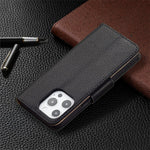 Full Cover Litchi Grain Magnetic Closure Leather Wallet Phone Case for iPhone 13 Pro