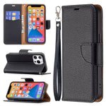 Full Cover Litchi Grain Magnetic Closure Leather Wallet Phone Case for iPhone 13 Pro