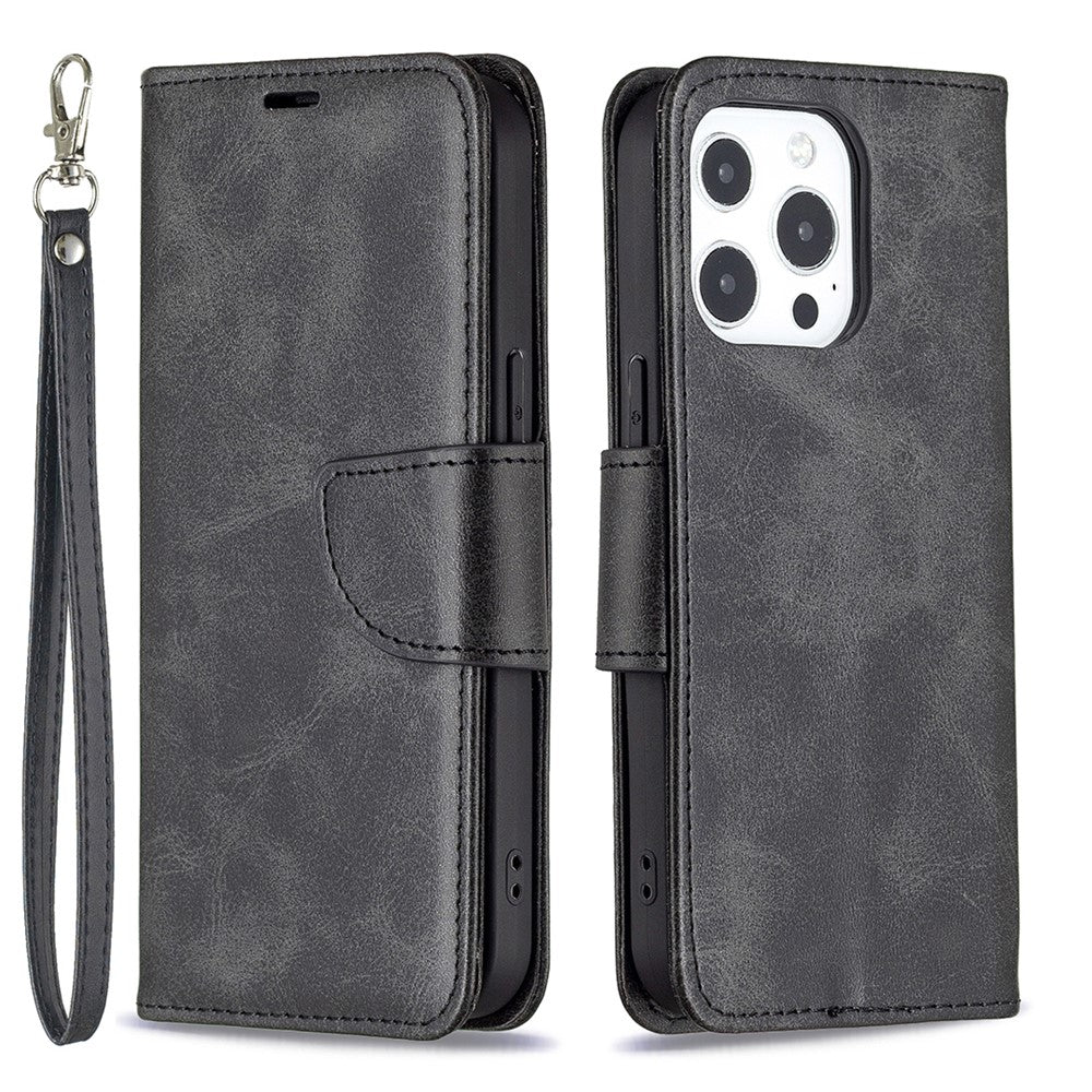 Solid Color PU Leather Wallet Cell Phone Case Shell with Stand for iPhone 13 Pro